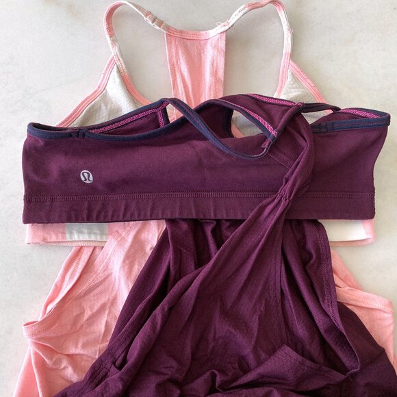 Like new! Lululemon No Limits Tank, yoga tank w/ inner built in sports bra plum - Picture 8 of 9